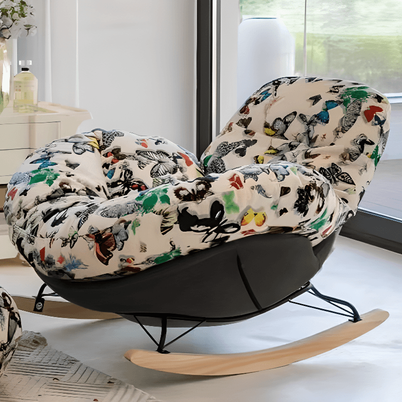 Modern Scratch-tolerant Upholstered Rocking Chair with Padded Comfort thumbnail 5
