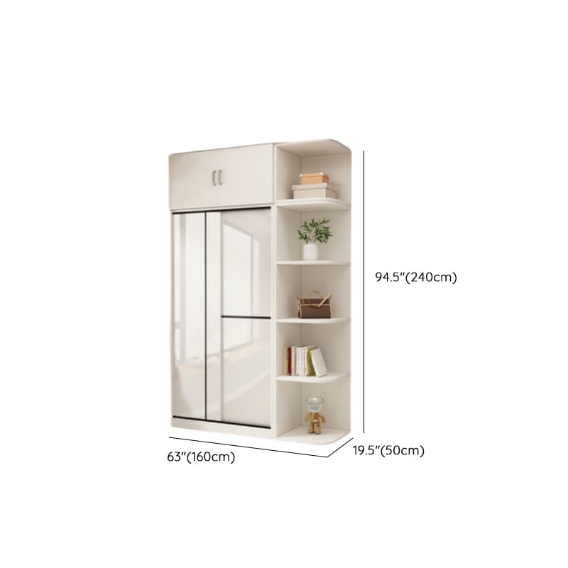 Chalk Modern Timber Self-supporting Wardrobe with Soft Close Door and Clothing Rod, Slipping Mechanism thumbnail 33