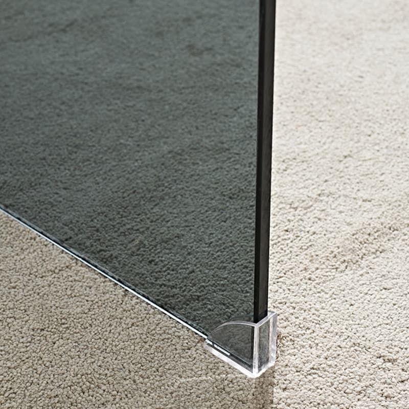 Modern Glass Coffee Table with Transparent Rectangular Top & Sleek Sled Base thumbnail 10