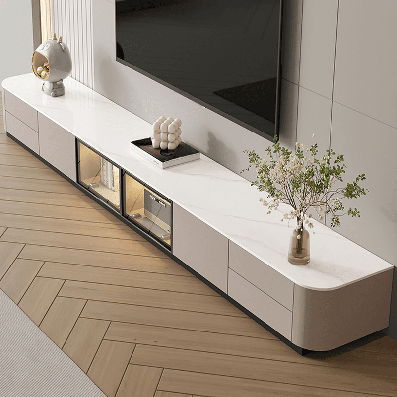 Rectangle Parlor TV Stand with Light and Gate Door thumbnail 4