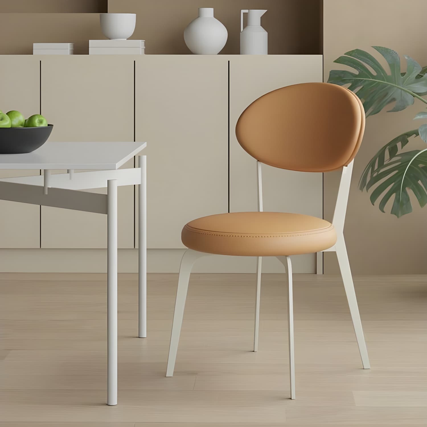 Dining Room Open Back Upholstered Dining Side Chair with Metal Frame thumbnail 9