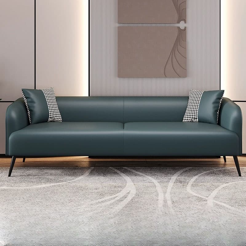 Modern Pine Wood Upholstered Three-Seater Sofa with Foam Seat in Solid Color thumbnail 1