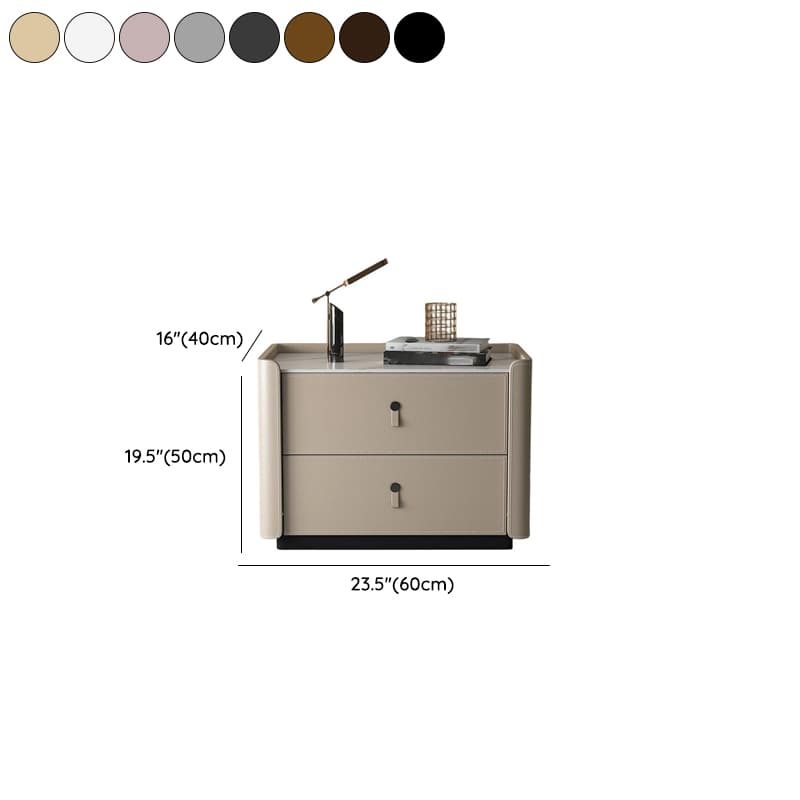 Modish 2 Tiers Drawer Storage Bedside Table with Stone Countertop thumbnail 18