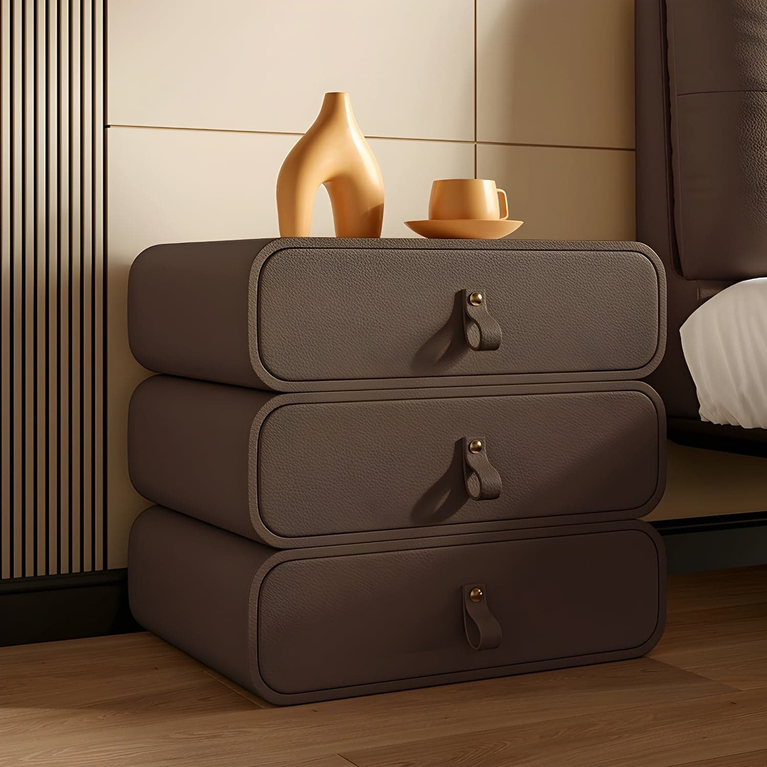 Modern Faux Leather Bachelor's Chest with Drawers in Narrow Size thumbnail 5