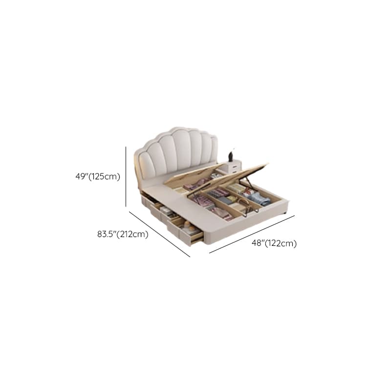 Storage Included with 3 Storage Boxes, Natural Wood Frame, Storage Drawer, Panel Headboard, and Sponge Upholstery thumbnail 8