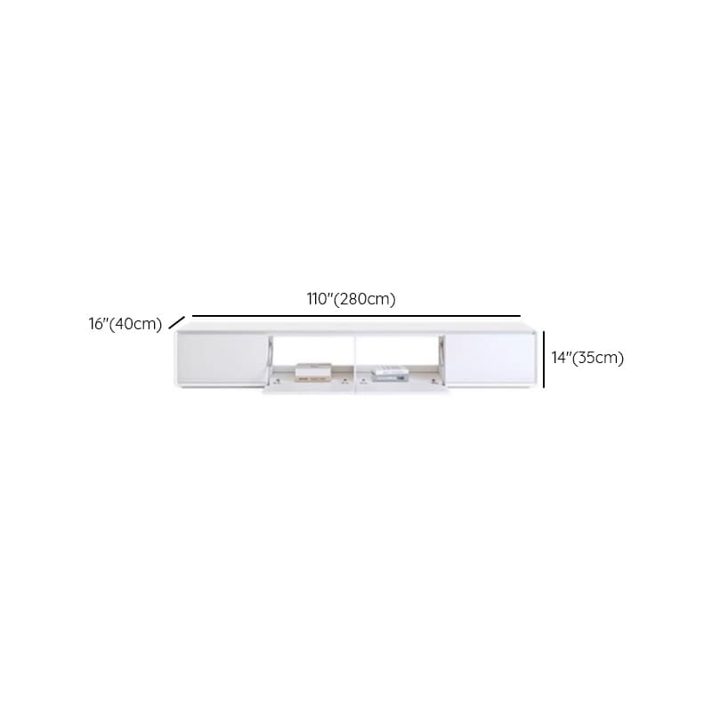 Simple White Lumber TV Stand with Cable Management & 3 Drawers/4 Drawers/6-Drawer thumbnail 12
