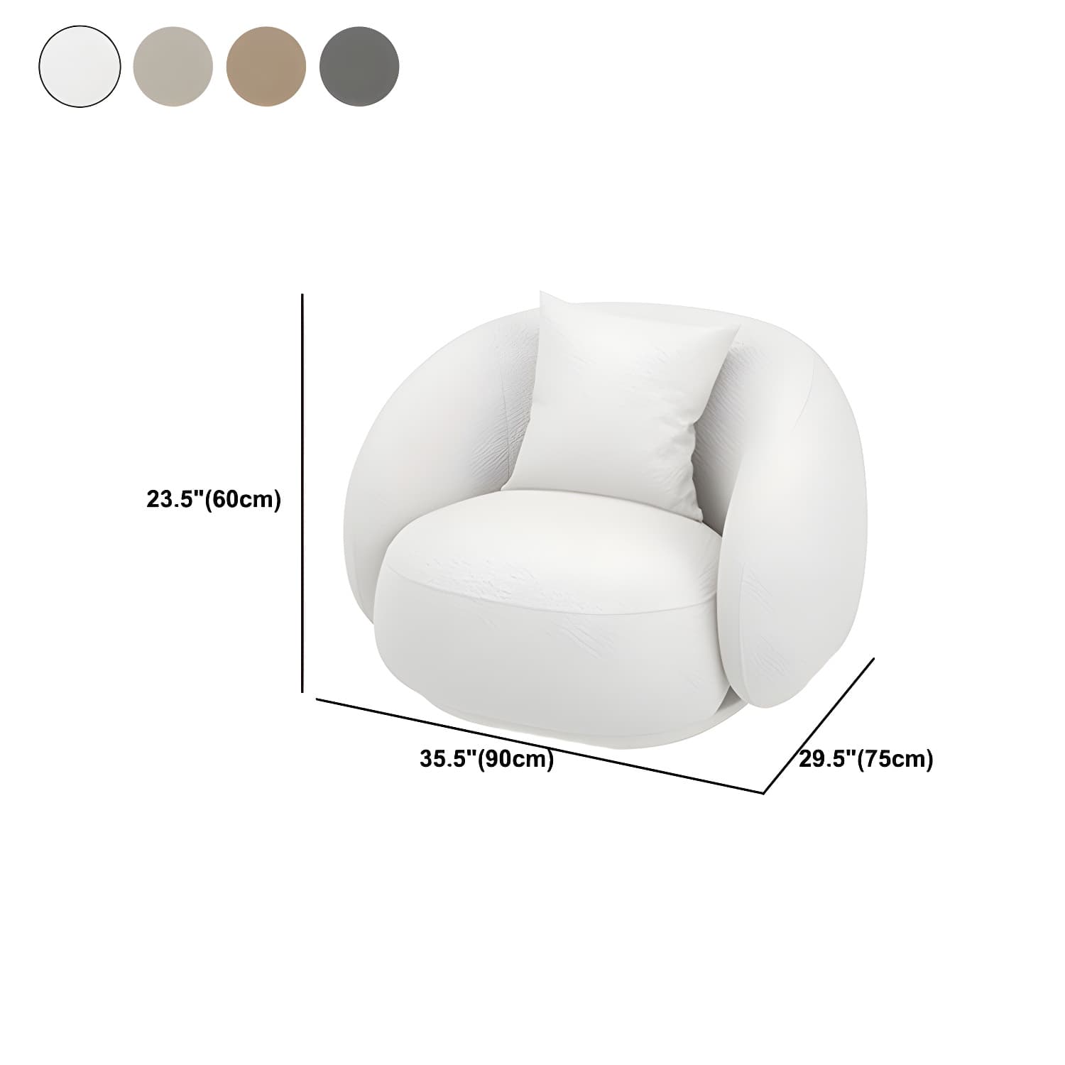 Modern Style Sofa with Curved Back and Padded Sponge Seat Sofa thumbnail 15