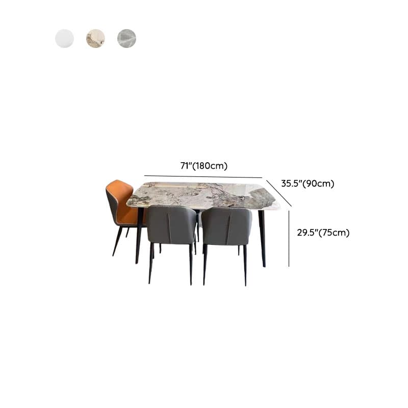 Simplistic Rectangular Slate Stone Dining Table for 4 People/Seats 2/Seats 10, Scratch-proof, Standard Height thumbnail 15