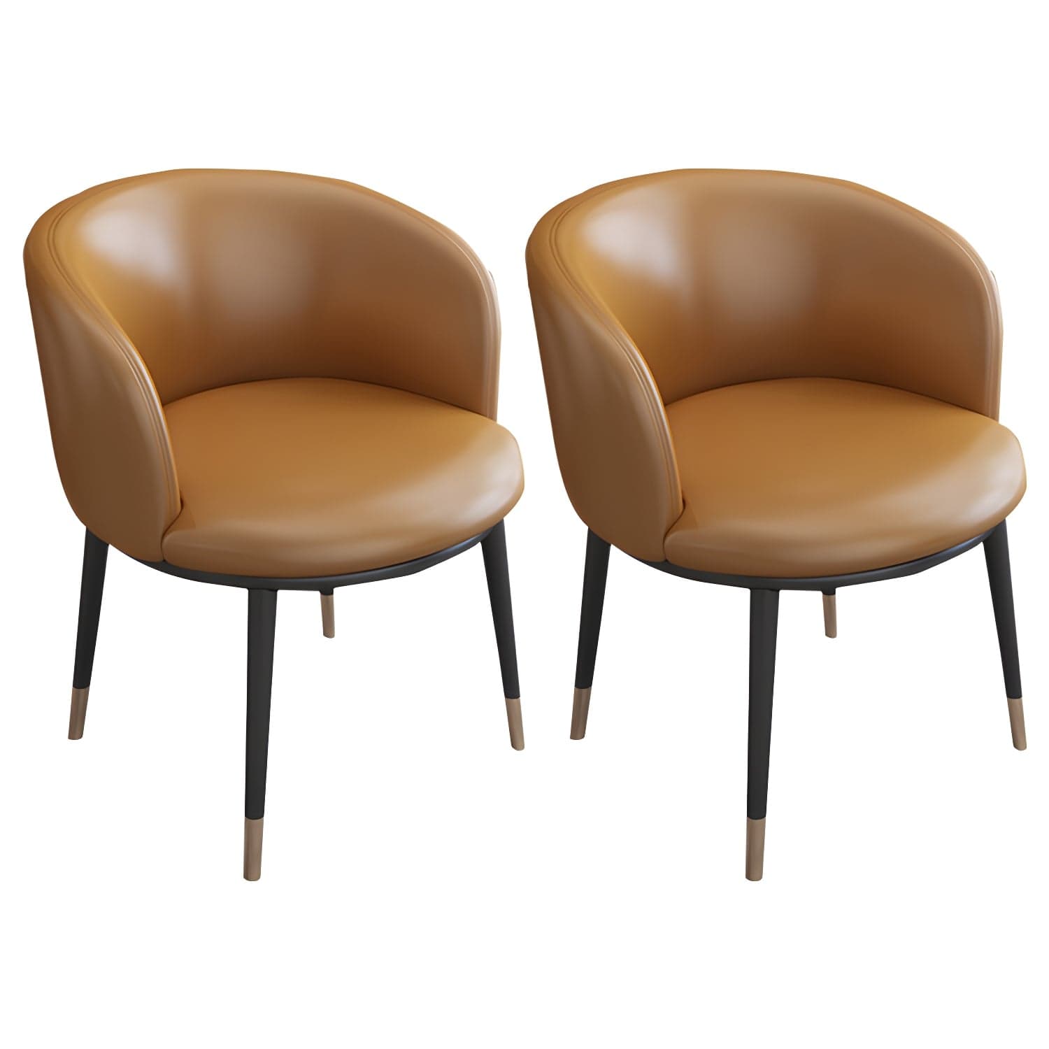Faux Leather Contemporary Dining Chair with 4 Legs Matte Finish Solid Back Chair thumbnail 2