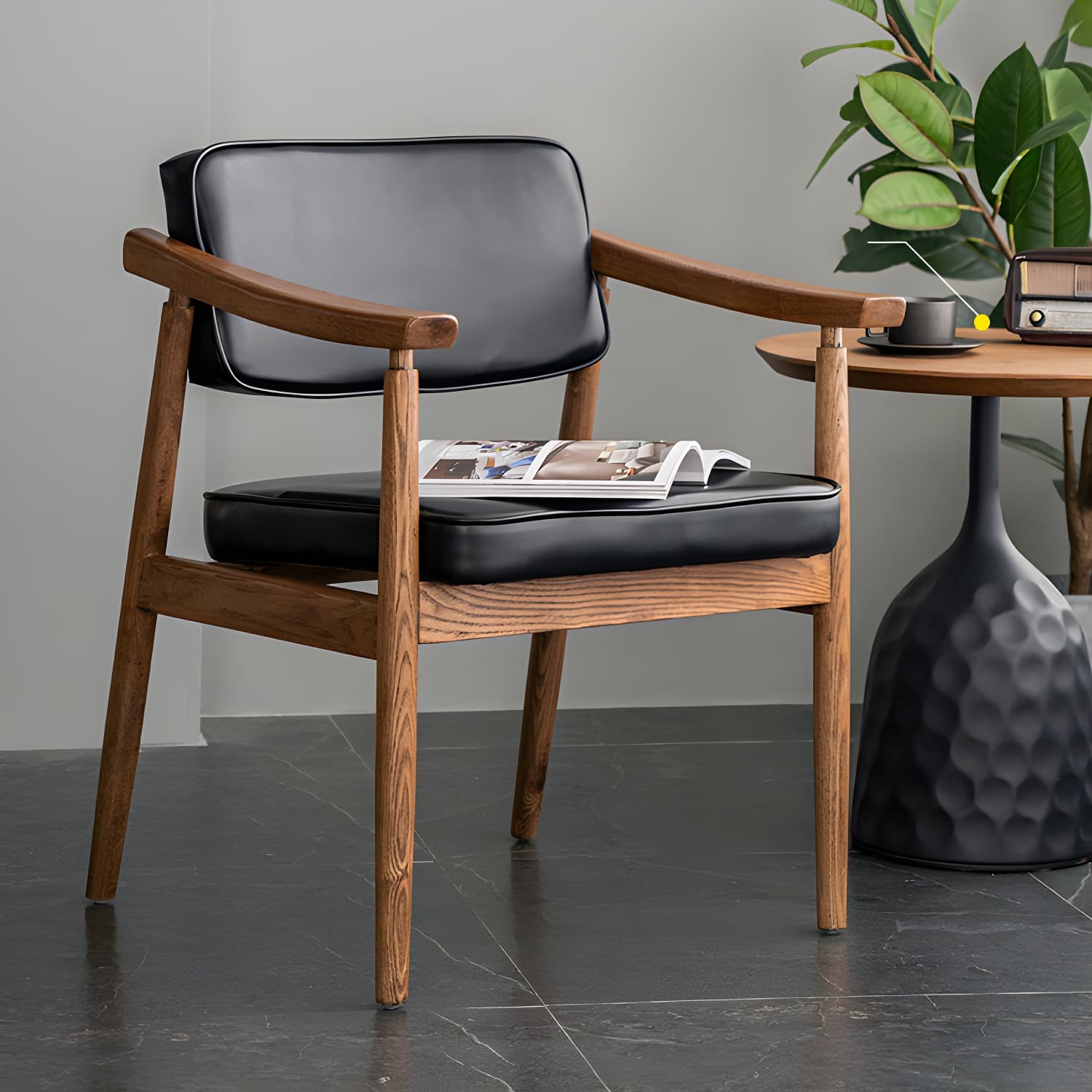 Traditional Style Dining Chairs Kitchen Arm Side Chairs with Wooden Legs thumbnail 10