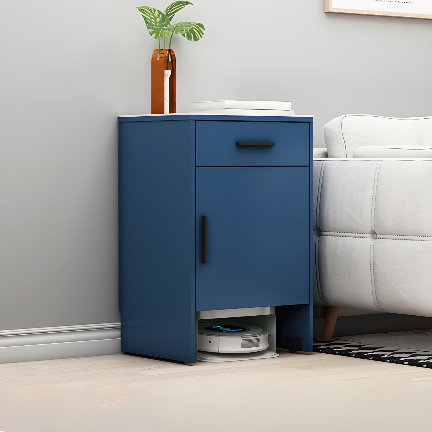 Modern Stone Top Accent Cabinet with Drawer Storage Cabinet 18.9" Long thumbnail 12