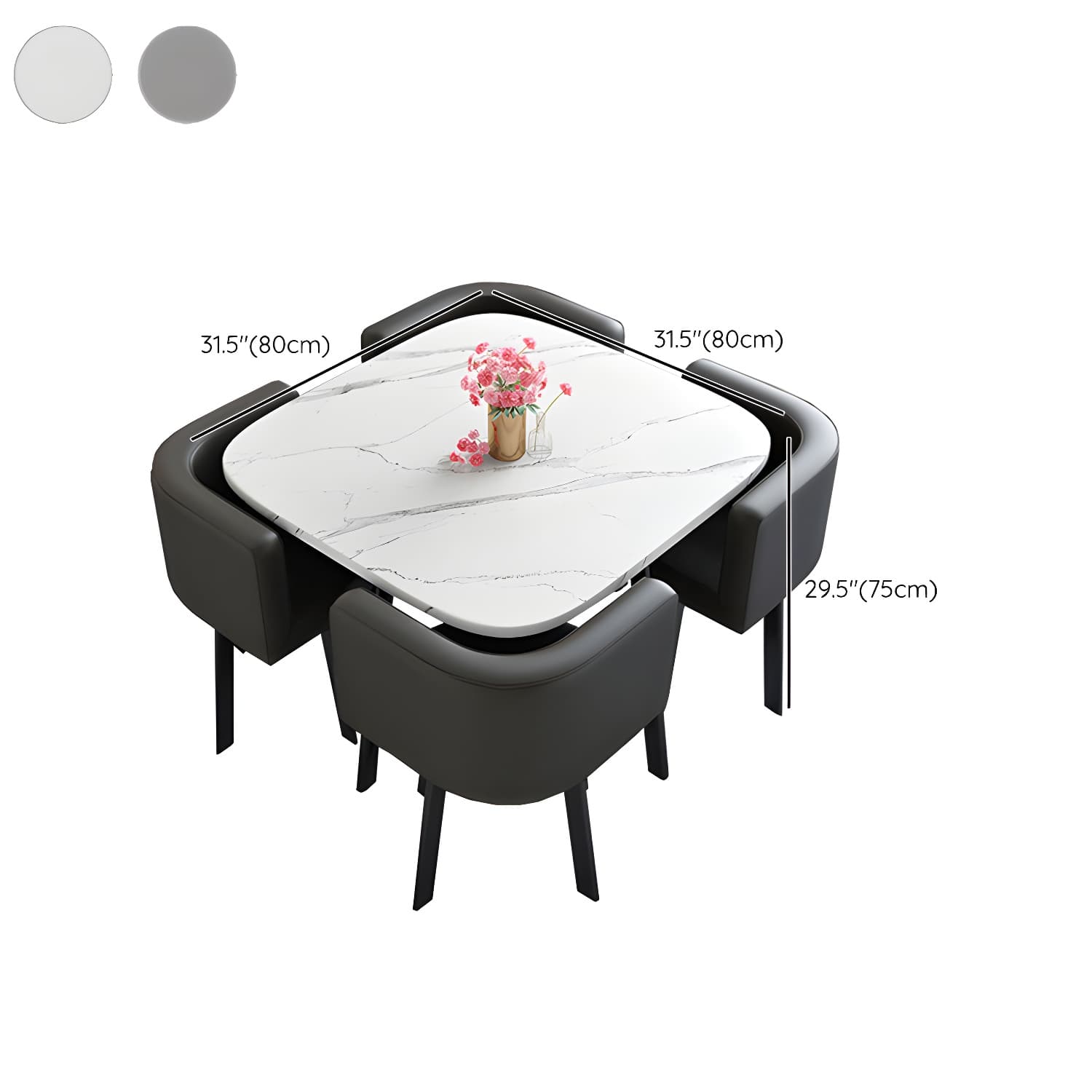 Modern Wood Dining Table Set 5 Pieces Dining Set for Home Use thumbnail 33