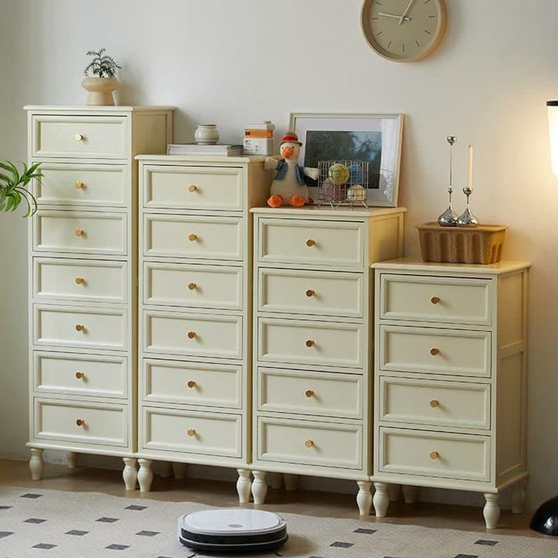 18 inch Rectangle Accent Cabinet with Drawers and Turned Legs, Solid Wood thumbnail 4
