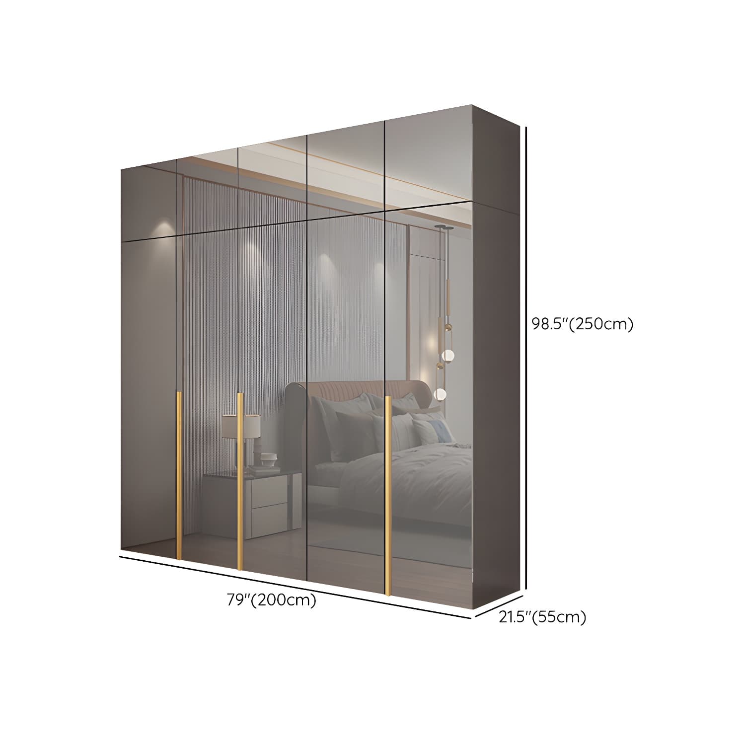 Engineered Wood Wardrobe Closet with Shelves Modern Wardrobe Cabinet for Home thumbnail 21
