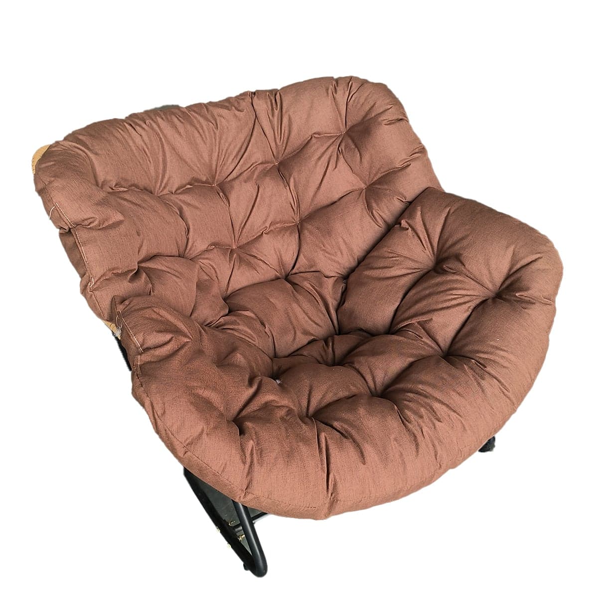 Midnight Black/Chalk/Cocoa Ergonomic Rocking Chair Couch with Rear Back, Stationary thumbnail 4