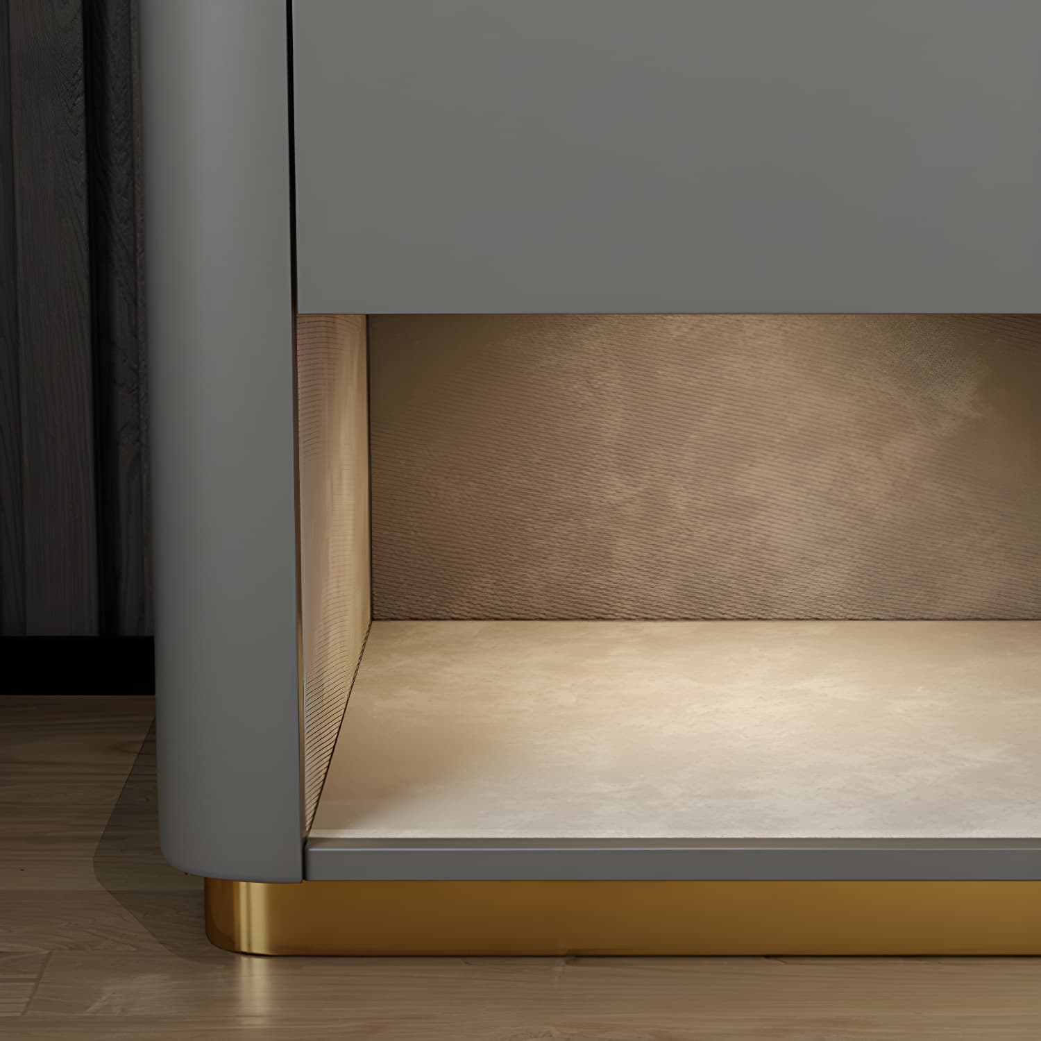 Modern Solid Wood and Slate Night Table Drawer Storage Bed Nightstand thumbnail 14