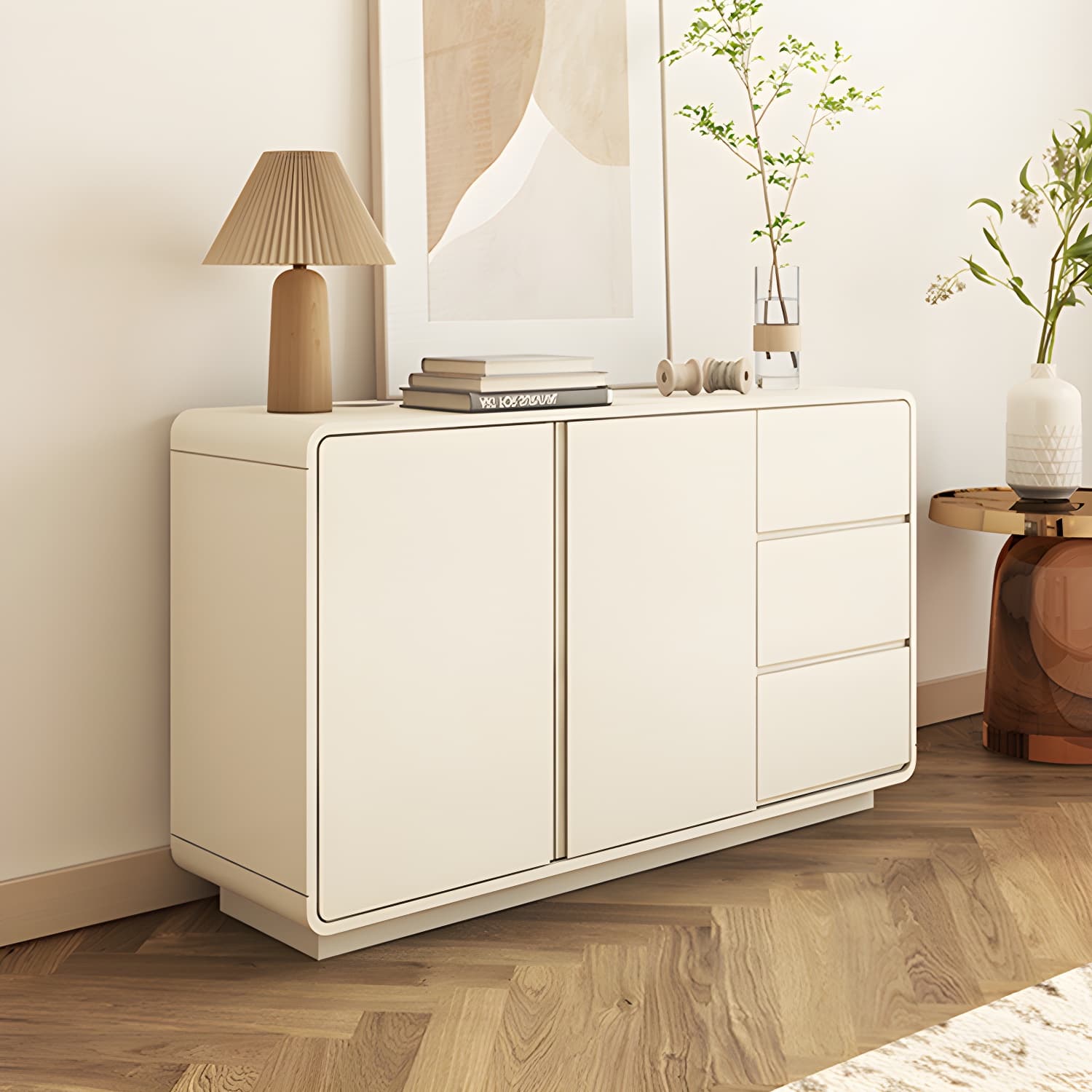 Modern White Double Dresser with Drawers and Soft Close Glides thumbnail 8