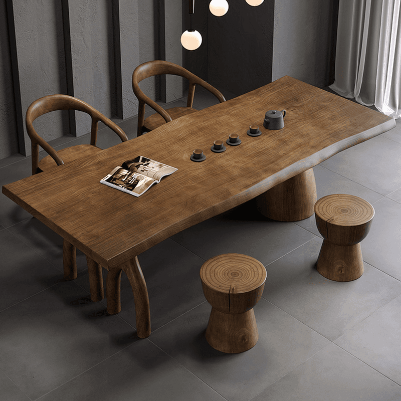 Amber Wood Pine Wood 3-Legged Dining Table Set thumbnail 10