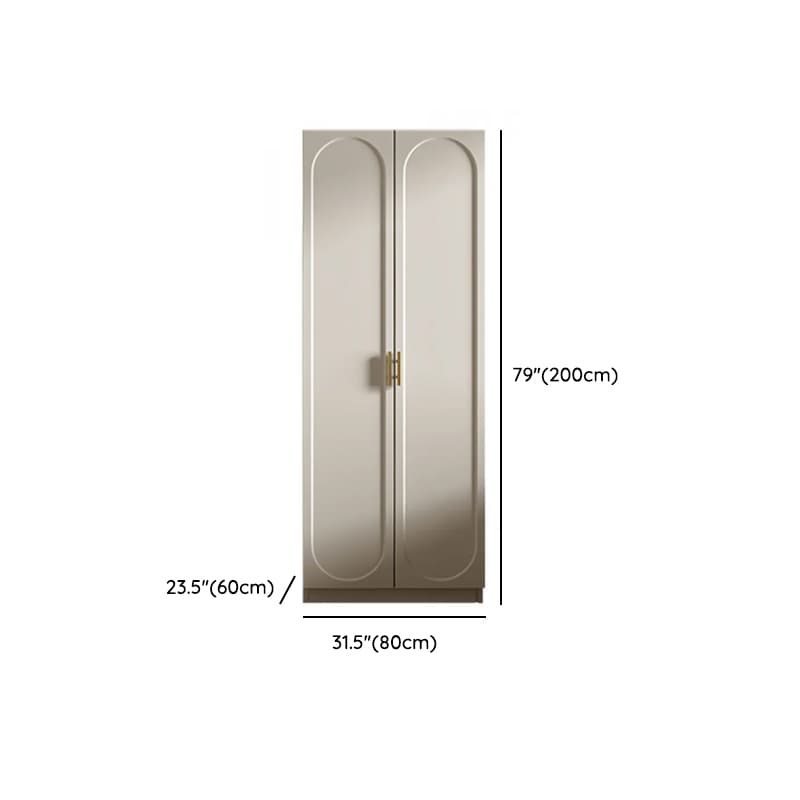 Chalk Simple Lumber Wardrobe Closet with Soft Close Drawer, Soft Close Door, Interior Shelves, and Clothing Rod thumbnail 15