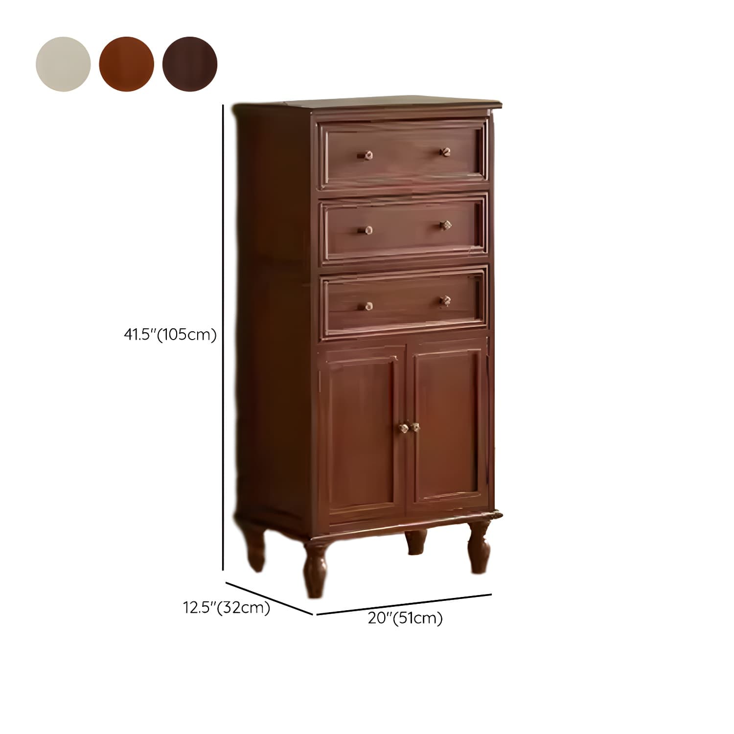 Mid-Century Modern Rectangular Wood Accent Cabinet with 1 Cabinet and Drawers thumbnail 19