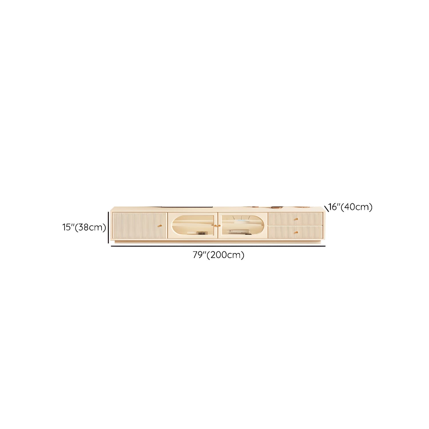 White Cable Management TV Console Modern Engineered Wood Media Console thumbnail 14