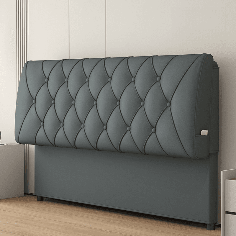 King(76"W x 80"L)/Queen(60"W x 80"L)/Full(54"W x 75"L) Piled Rectangle Panel Headboard With Legs, Sponge Filling, Standard（36-55“） Height and Lumber Frame thumbnail 3