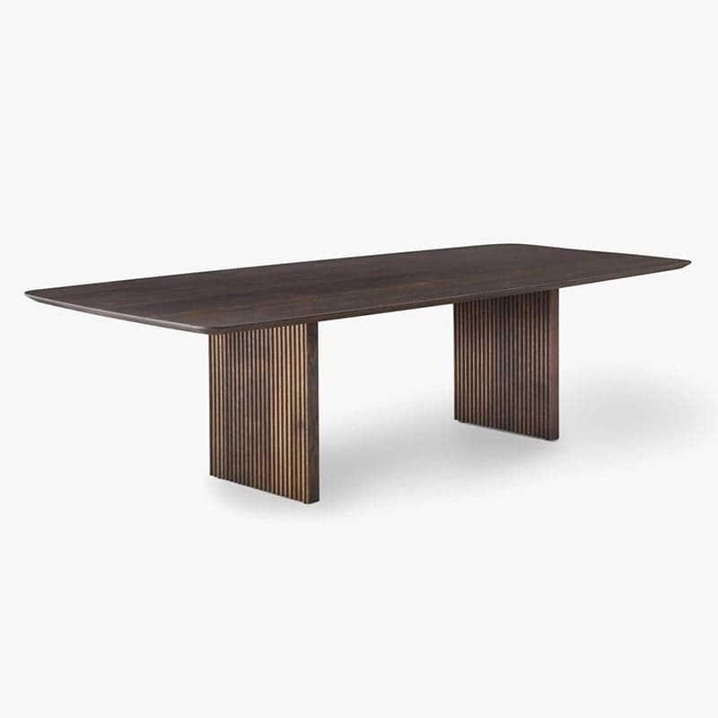 Modern Farmhouse Rectangle Wood Double Pedestal Kitchen & Dining Table thumbnail 1
