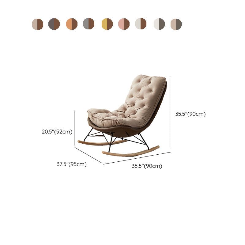 Modish Sand Ash Upholstered Rocking Accent Chair with Spindle Back and Stain Resistant thumbnail 23