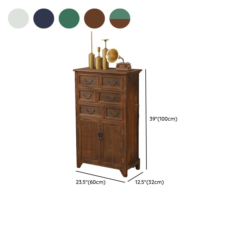 Coastal Style Storage Chest Solid Wood Countertop with Drawers and Doors thumbnail 22