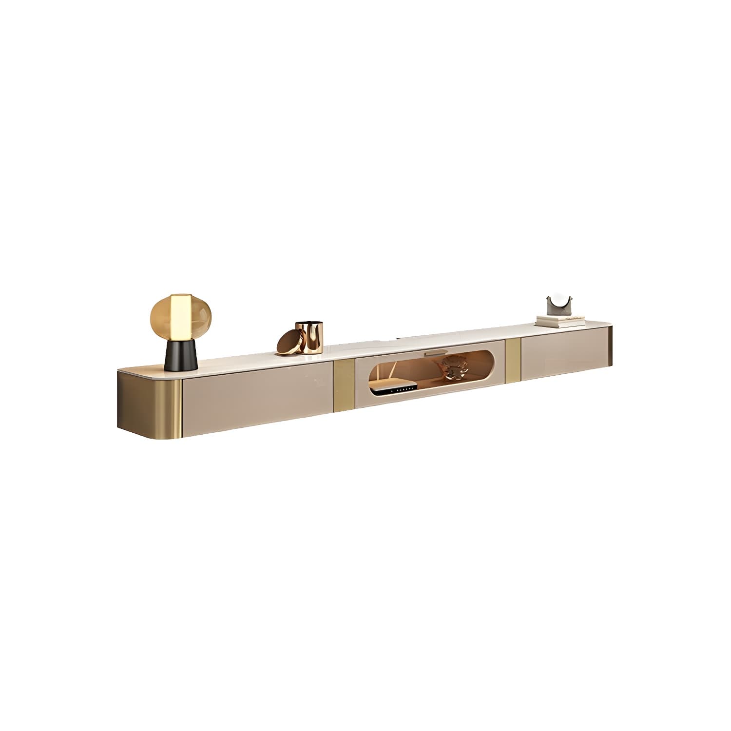 Luxury Enclosed Storage TV Console Home Rectangle Sintered Stone TV Cabinet thumbnail 10