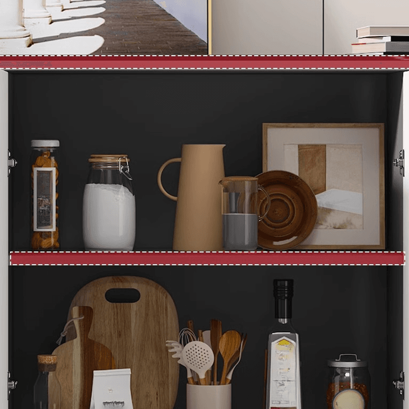 Standard/Wide Modish Adaptable Shelf Sideboard with Pantry Hutch and Sintered Stone Countertop, 3 Drawers/2 Drawers/Single Drawer & 3 Doors/4 Doors thumbnail 7