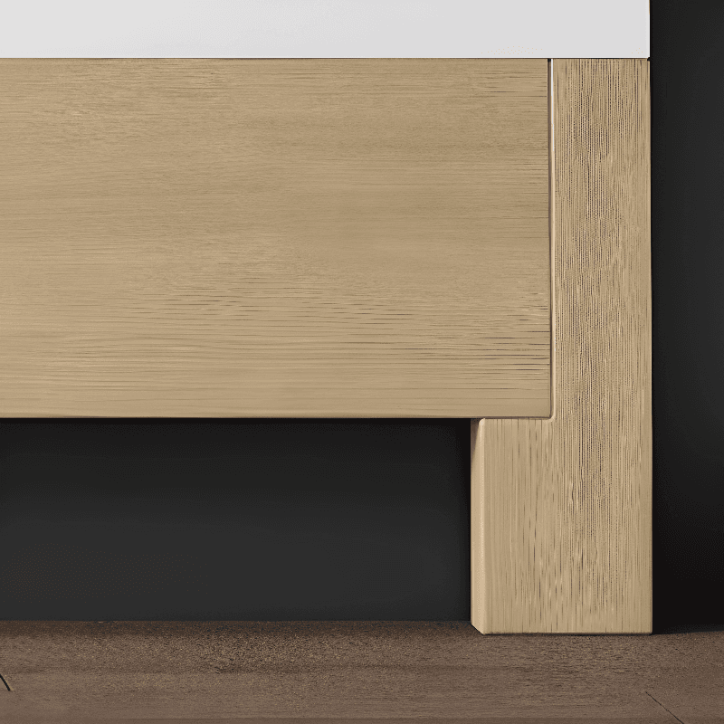 Simplistic Wingback Headboard with Camelback Shape in Pine Wood, Available in Full/King/Queen Sizes, Featuring Sponge Upholstery and Standard Height, No Distressing thumbnail 9