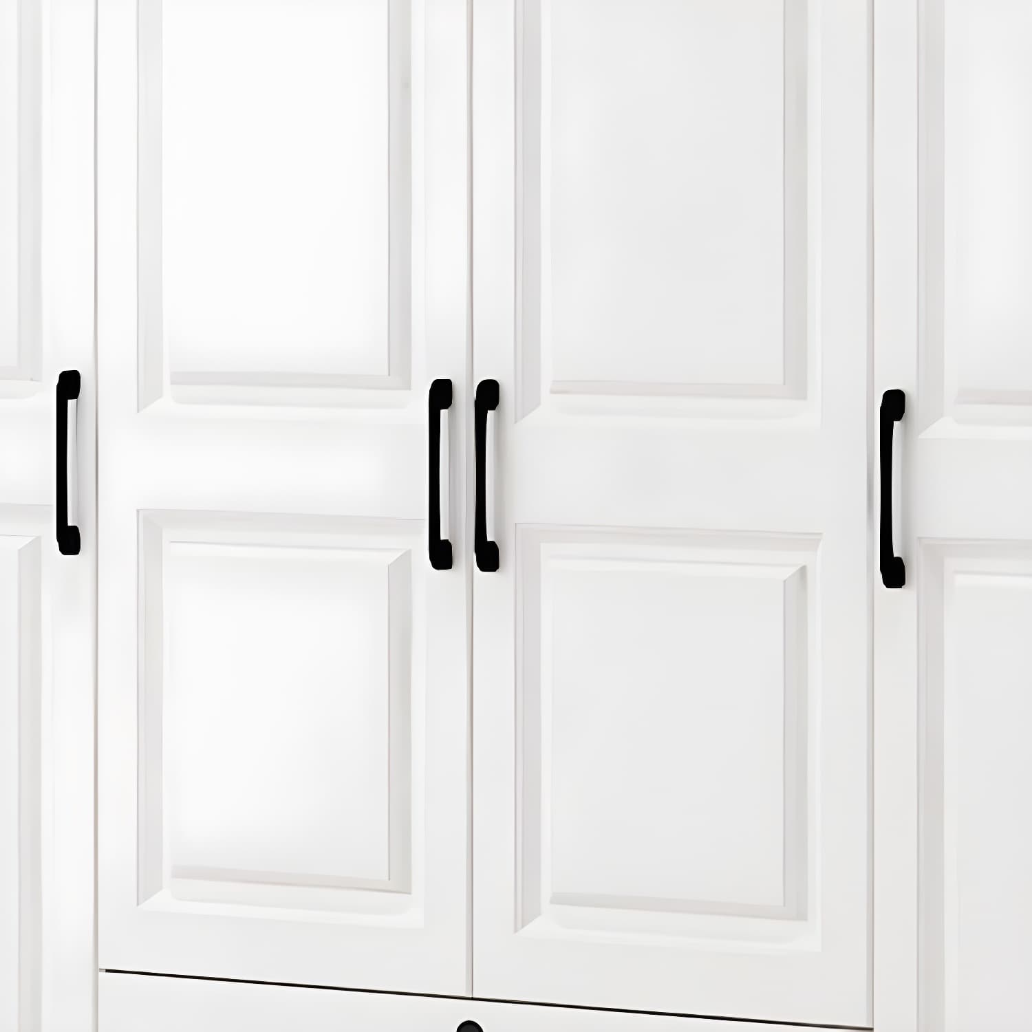 White Wood Wardrobe Armoire with Drawers, Shelves, and Clothing Rod thumbnail 4