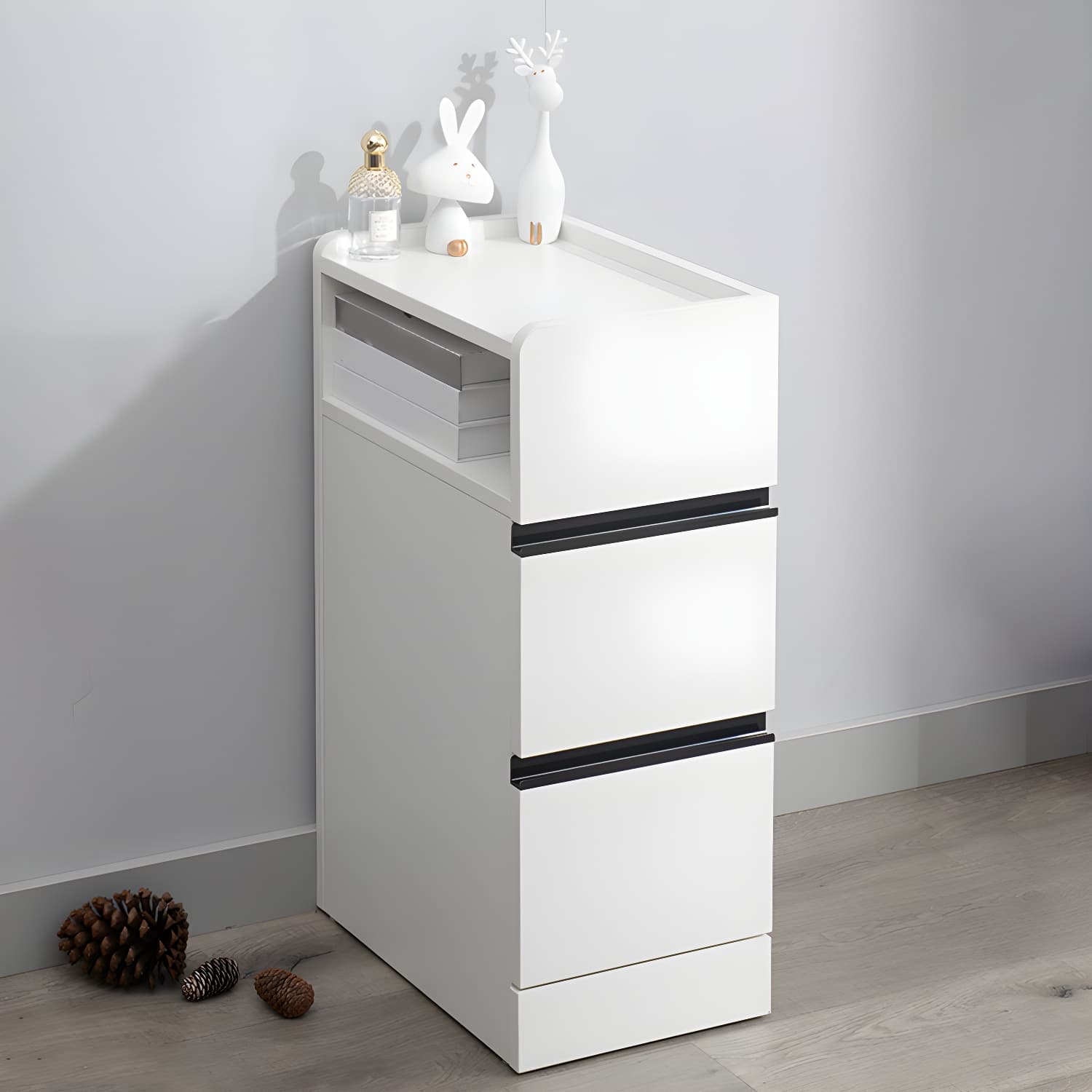 Scandinavian Accent Table Nightstand 25.5" Tall with 2 Drawers thumbnail 8