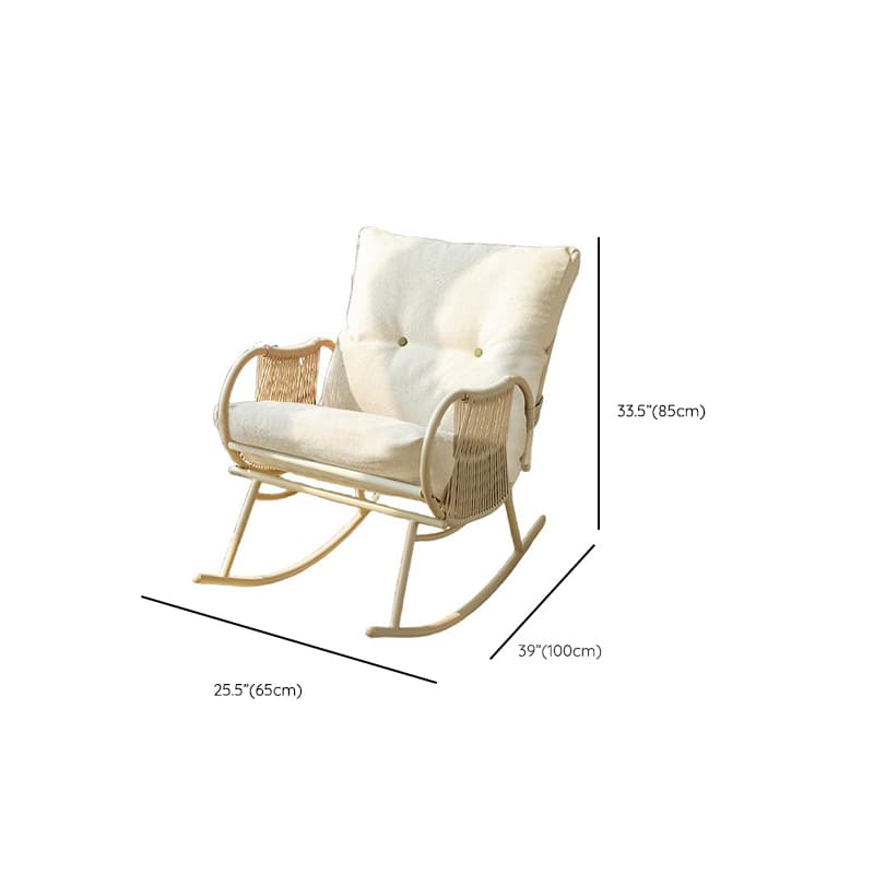 Art Deco Alloy Rocking Chair with Upholstered Track Arm thumbnail 18