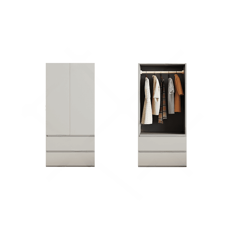 Cream Trendy Reclaimed Wood Wardrobe Armoire with Soft Close Drawer, Soft Close Door, Interior Shelves, and Clothing Rod thumbnail 27