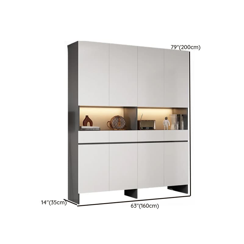 Trendy Rectangle Accent Cabinet with Hutch, Changeable Shelf, Groove Handles, Multi-Color Top, and Soft Close Drawer thumbnail 19