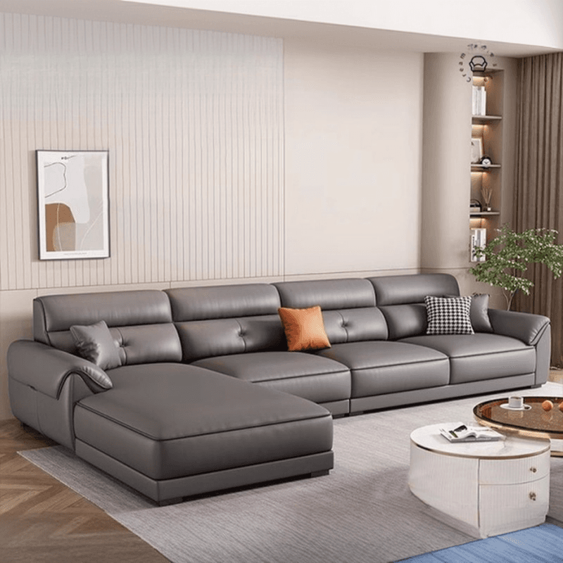 Casual Straight Scratch-repellent Sofa in Dove Grey with Horizontal Orientation, Latex Seat Fill, and Flared Arm thumbnail 1