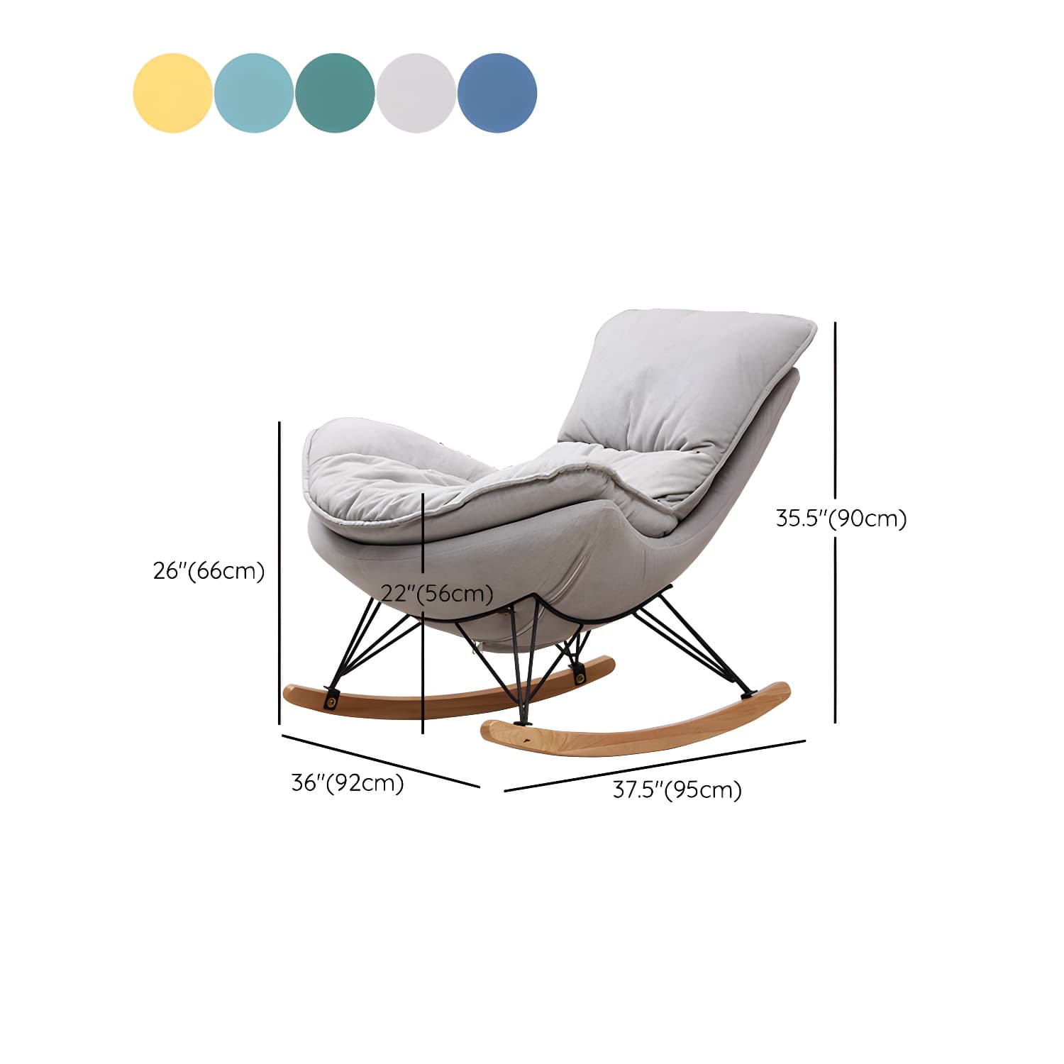 Modern Style Rocking Chair Indoor Mother Feeding Sofa Rocking Chair with Ottoman thumbnail 16