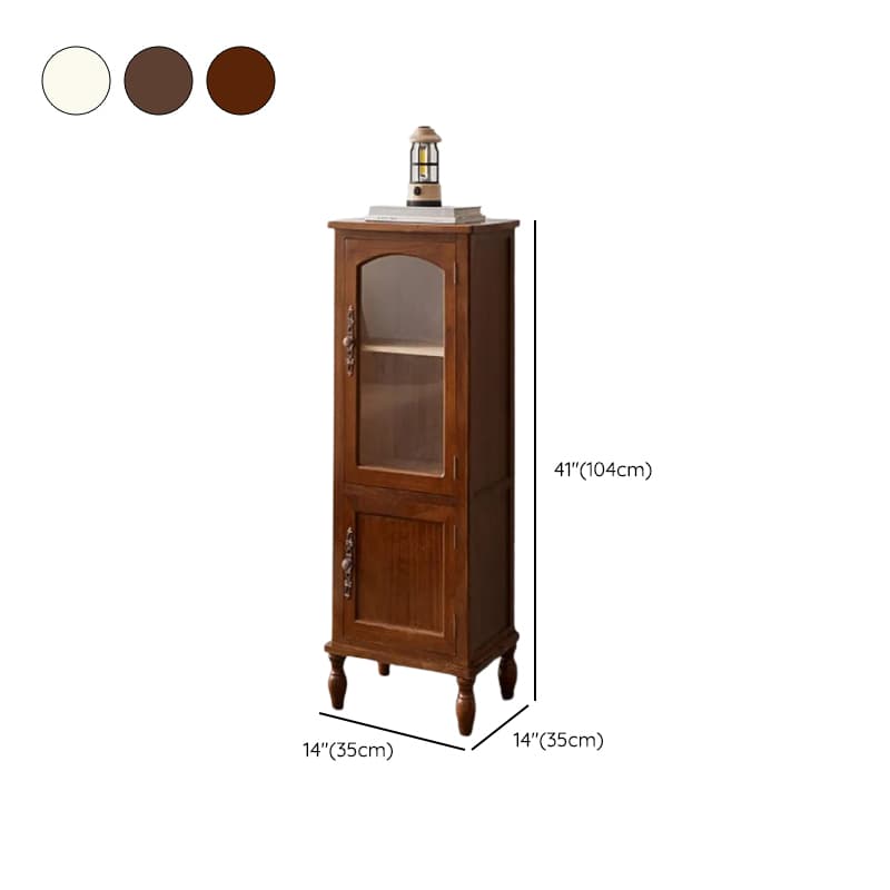 Classic Parlor Independent Accent Cabinet with Distressed Wood Finish, Damp-proof and Bun Feet thumbnail 12