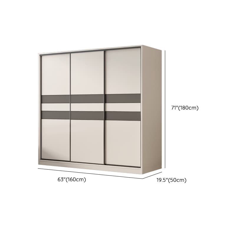 Chalk Nordic Timber Wardrobe with 3 Drawers, Self-supporting Design, Soft Close Door, and Clothing Rod thumbnail 14