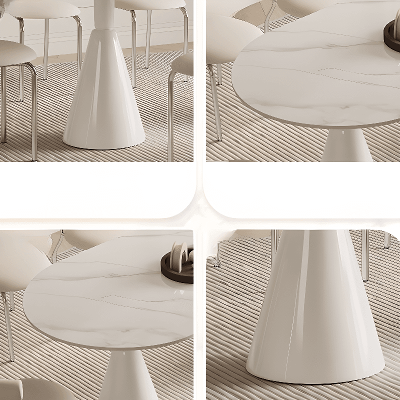 Simplistic Dining Table with Chalk Stone Top, Fixed Table, Seats 4 to 8, Scratch-immune thumbnail 7