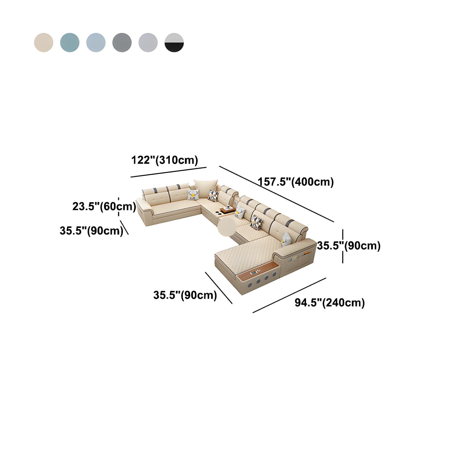 Modern Faux Leather Sofa Stain-Resistant Pillow Top Arm Furniture Sectionals thumbnail 18