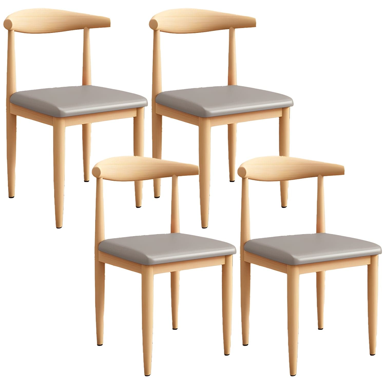 Modern Kitchen Dining Chairs Open Back Dining Chair with Metal Base thumbnail 11