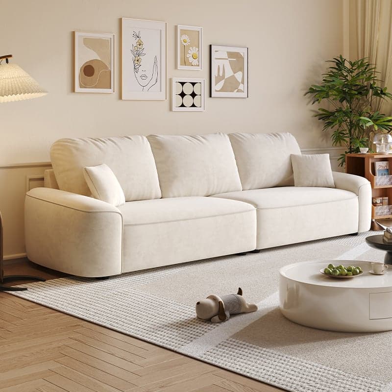 Tear Resistant Standard Sofa in Gray/Ivory/Citrus Color with 5 Pillows thumbnail 5