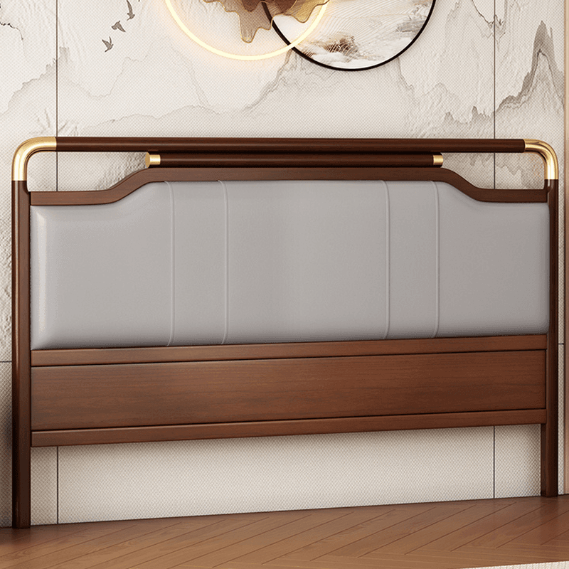 Modish No Distressing Timber Panel Headboard with Rectangle/Stepped Shape for Queen/King/Full Bed, Featuring Sponge Upholstery and Standard Height thumbnail 7