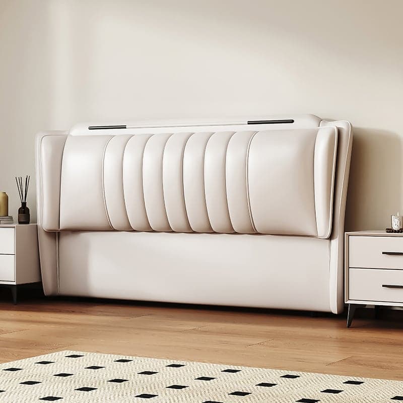 Modish Style Panel Headboard in Timber with No Distressing, Rectangle Shape for King/Queen/Full Bed, Featuring Sponge Upholstery and Standard Height thumbnail 1