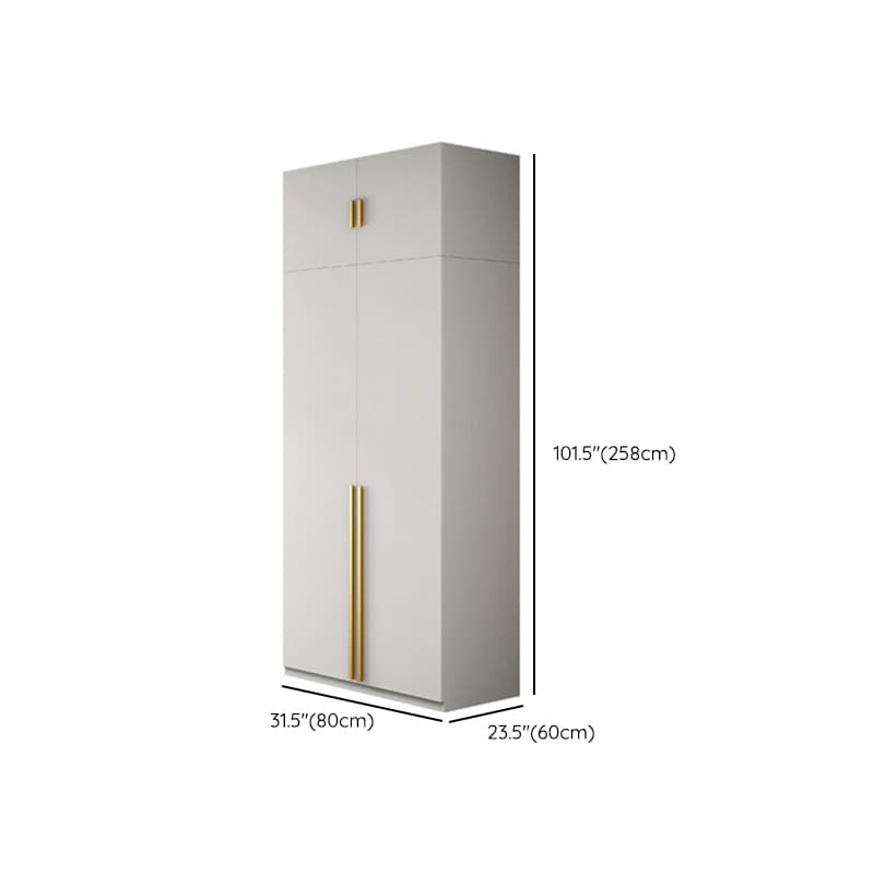 Simple Lumber White Wardrobe Armoire with Interior Shelves & Clothing Rack & Soft Close Drawer & Soft Close Door thumbnail 21