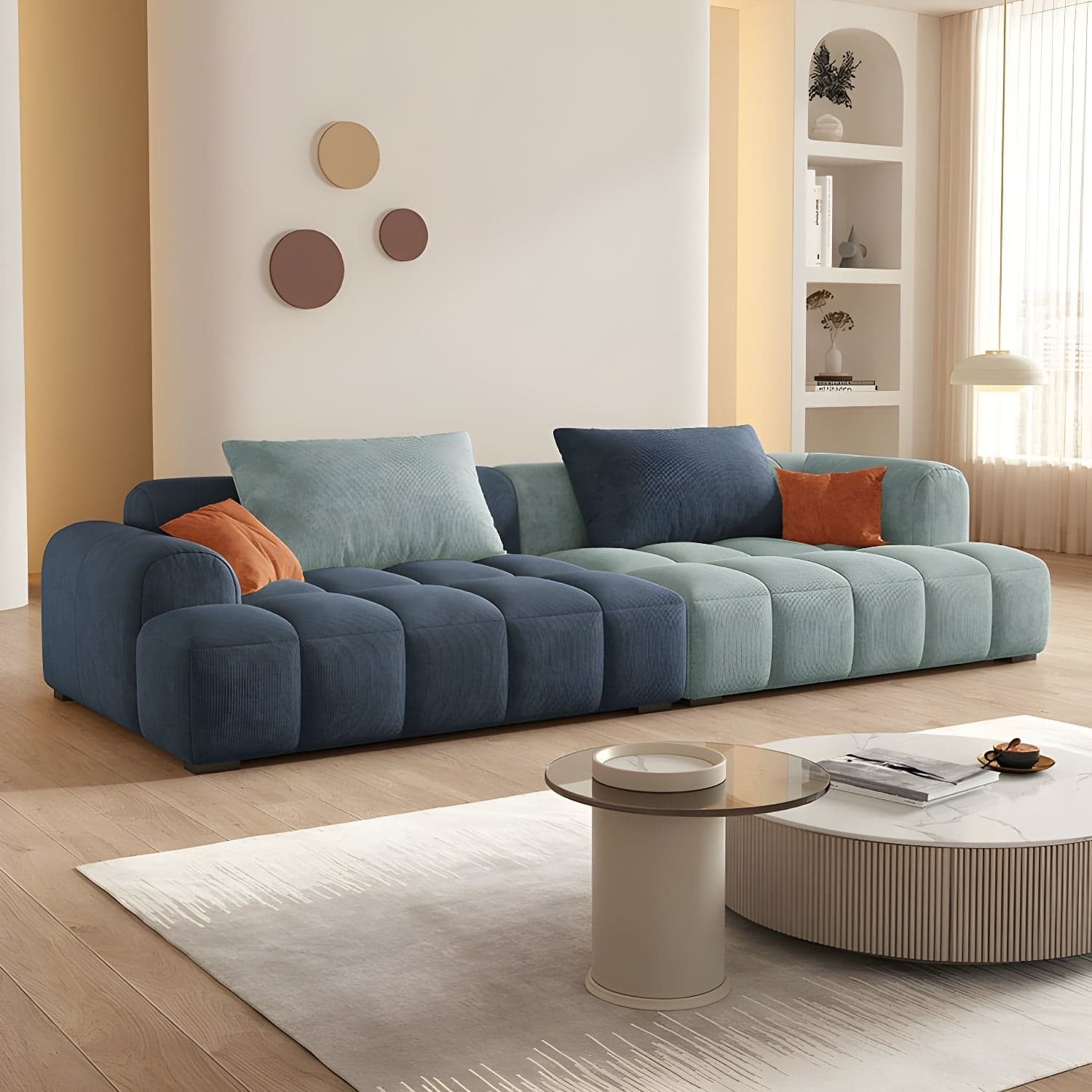 24.8" High Sofa with Tight Back Square Arm Corduroy for Apartment thumbnail 9