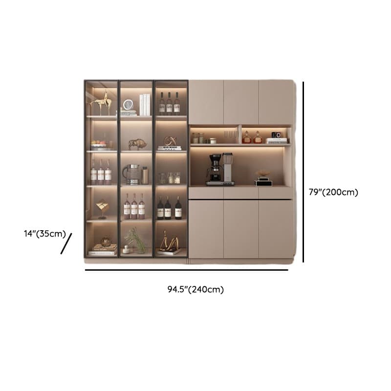 Wide/Standard/Narrow Modern Timber 3 Drawers 2 Shelves/3 Shelves/1 Shelf Glass Doors Pantry Hutch Sideboard thumbnail 50